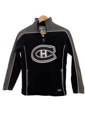 Nhl Les Canadiens CH hockey kids fleece medium Official Hockey league black grey